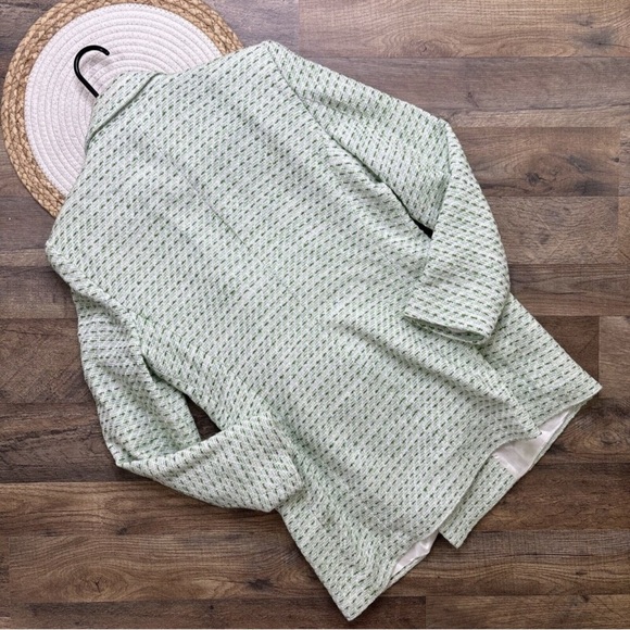Zara Green Tweed Blazer Double Breasted Womens Size Large Lined - Picture 6 of 8